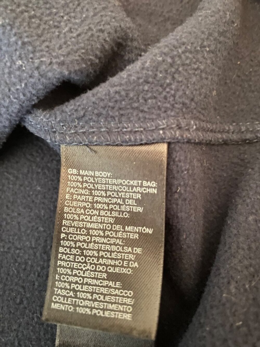 The North Face Mens Navy Full-Zip Fleece Jacket XL Polyester Lightweight Outdoor - Picture 6 of 11
